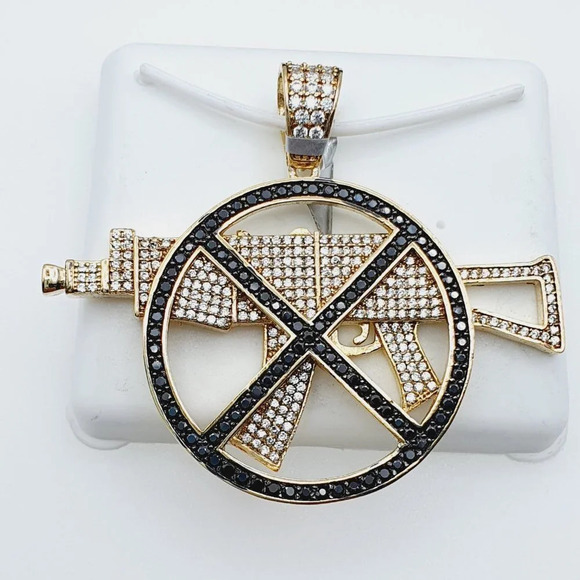 "14K Gold Plated Cubic Zircon Pendant, INUS1BR211 - Picture 8 of 10